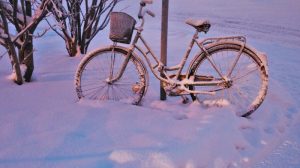 Vereistes Fahrradschloss