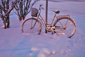 Vereistes Fahrradschloss